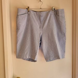 Talbots light blue seersucker shorts